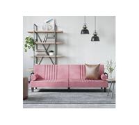 Vidaxl Canapé-Lit Avec Accoudoirs Rose Velours Rose