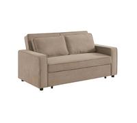 Canapé convertible 2 places blanc beige velours côtelé. banquette. lit