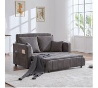 Canapé convertible 2 places,clic clac 2 places convertible,petit sofa pas cher avec porte-gobelet , USB,accoudoirs,Chenille,gris