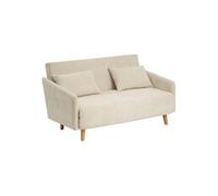 Canapé Convertible 2 places Créateur d'intérieur Milo Tissu chenille 155cm Ivoire
