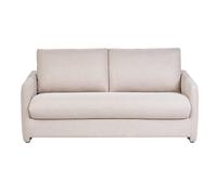 Canapé convertible 2 places en tissu beige crème PAULIN