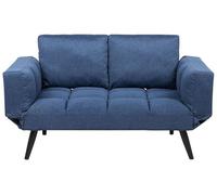 Canapé convertible 2 places en tissu bleu marine BREKKE