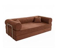 Oviala Canapé Convertible 2 Places en Tissu Coussins modulable 206 cm Brique - Wendy