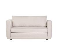 Canapé convertible 2 places en tissu effet velours texturé beige LEON