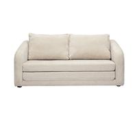 Canapé convertible 2 places en tissu effet velours texturé beige MAHAUT