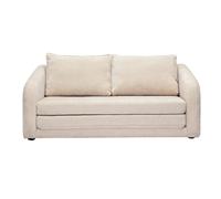 Canapé convertible 2 places en tissu effet velours texturé beige MAHAUT
