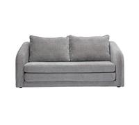 Miliboo - Canapé convertible 2 places en tissu effet velours texturé gris MAHAUT