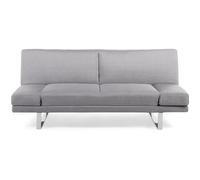 Canapé convertible 2 places en tissu gris clair YORK - BELIANI - Style contemporain - Design - Confort moelleux