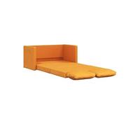 Canape convertible 2 places en tissu jaune 60 x 174 x 55 cm