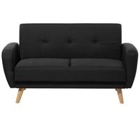 Canapé convertible 2 places en tissu noir FLORLI