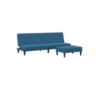Canape convertible 2 places en velours bleu 77 x 200 x 31 cm