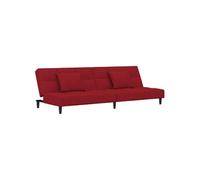 vidaXL Canapé-lit 2 places Velours rouge bordeaux – 2 oreillers