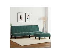 Canapé-lit à 2 Places avec Repose-pied Lit de Jour Lit d'Invité Velours vidaXL