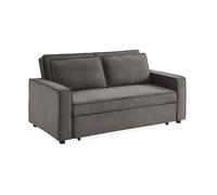 sweeek - Canapé Convertible 3 Places Gris Velours côtelé. Banquette. lit. canapé