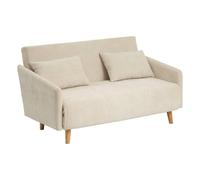 Canapé Convertible 2 places Créateur d'intérieur Milo Tissu chenille 155cm Ivoire