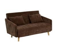 Canapé Convertible Créateur d'intérieur Milo 2 Places Polyester Clic Clac 155cm Marron Tonka