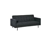 Canapé convertible 2 places style Chesterfield capitonné dossier inclinable 3 positions tissu gris foncé