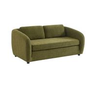 Canapé convertible 2 places tissu chenille kaki - L 170 x P 95 x H 76cm - Twist