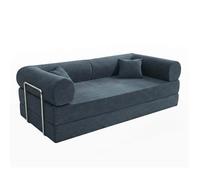 Canapé convertible 2 places tissu coussins modulable 204 cm bleu foncé Wendy - Oviala