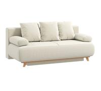 Canapé convertible 3 places 188 cm avec coffre de rangement velours côtelé beige