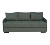 Canapé convertible 3 places - BETTA - Tissu vert foncé - Couchage 145 x 190 cm - Coffre de rangement - 200 x 95 x 91 cm