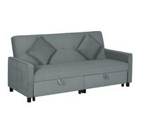 HomCom Canapé convertible 3 places clic-clac réversible, dossier réglable, tissu velours, gris