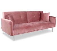 Canapé convertible 3 places Carla Velours Rose