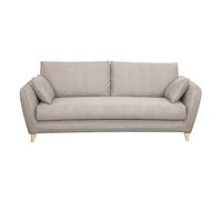 Canapé convertible scandinave 3 places en tissu beige avec matelas 10 cm CREEP