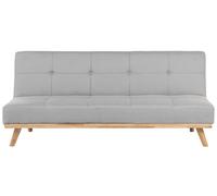Beliani - Canapé Convertible 3 Places - Froya - Tissu, Gris Clair