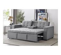 CONCEPT USINE - Canapé Convertible 3 Places en Tissu de Lin | NOHO Gris Clair | Modulable Pratique | Design Contemporain | Lit 2 Places : Couchage 160 x 160 cm | Structure Bois Massif et Plywood