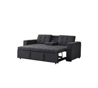Canapé droit convertible 3 places en tissu gris foncé NOHO
