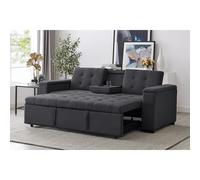 Noho canapé convertible 3 places en tissu gris foncé