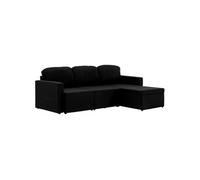 Canape convertible 3 places en tissu noir 72.5 x 216 x 72 cm
