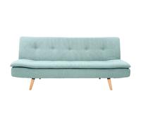Canapé convertible scandinave 3 places en tissu vert lagon et bois clair SENSO