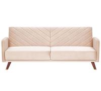 Canapé convertible 3 places en velours beige SENJA