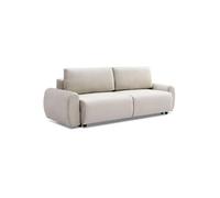 Canapé Convertible 3 Places en Velours "Tycia" 251cm Beige