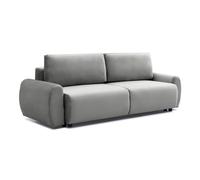 Canapé Convertible 3 Places en Velours "Tycia" 251cm Gris