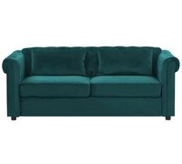 Canapé convertible 3 places en velours vert foncé CHESTERFIELD