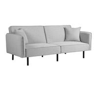 Canapé convertible 3 places - HOMCOM - canapé-lit clic-clac - 2 coussins - 195l x 89P x 87H cm - gris clair