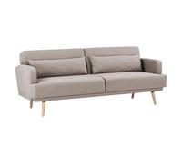 Atmosphera – Canapé convertible Jack 3 places en simili-cuir beige