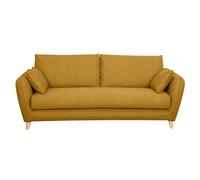 Canapé convertible scandinave 3 places jaune cumin avec matelas 10 cm CREEP
