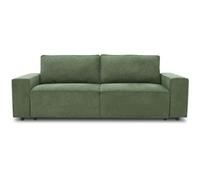 Generique Canapé convertible 3 places JOSH - Tissu Loft Olive - Coffre - L 239 x P 117 x H 65 cm