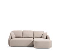 Canapé convertible 3 places Laira en chenille beige avec méridienne droite 246 cm FSC Mix Credit