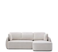 Canapé convertible 3 places Laira en chenille écru avec méridienne droite 246 cm FSC Mix Credit