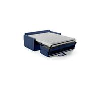 Canapé convertible 3 places MAD IN ITALY Agathe Express 140x190 tissu bleu 14 cm
