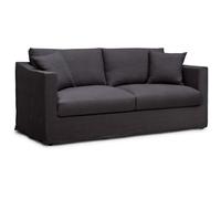 Canapé con ible 3 places MALTE Tissu Anthracite 187 97 86 cm HEXAGONE
