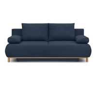 Mika Banquette convertible 3 places MIKA – tissu bleu foncé – coffre de rangement – L192xH84xP93cm