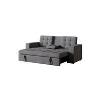 Noho - Canapé Convertible Et Modulable Gris En Velours Côtelé Gris