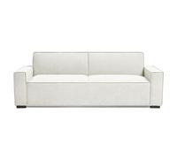 Menzzo Canapé Convertible clic-clac 3 Places Pikado - Tissu Effet Lin crème - Couchage d’appoint - Design Moderne Confortable