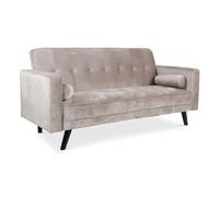 MENZZO Canapé convertible clic-clac Navya 3 places scandinave velours taupe L186xP75xH89 cm